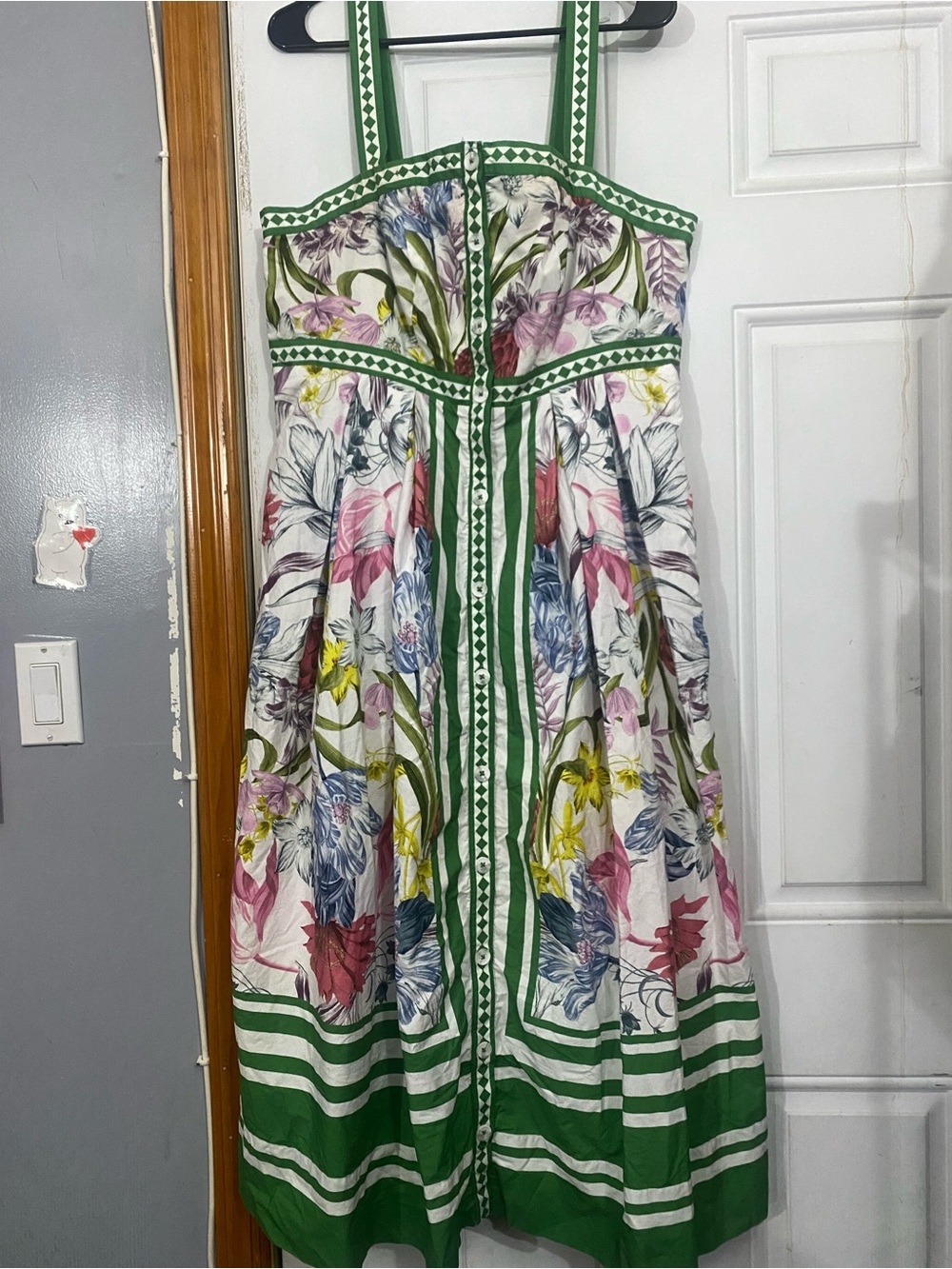 Maeve Anthropologie White Floral Midi Dress Size 1X